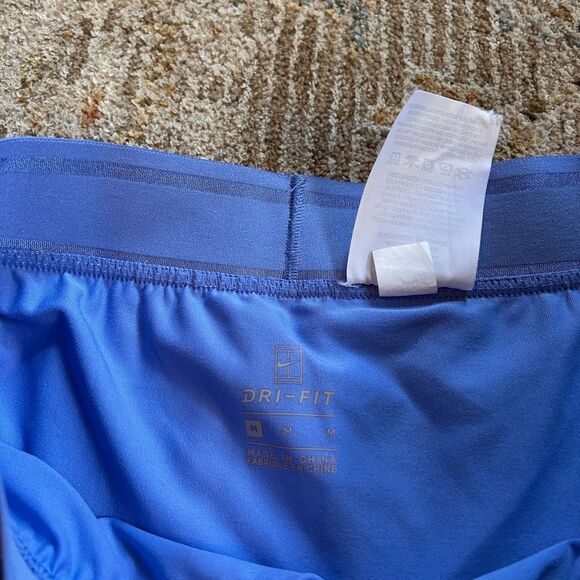 Nike Blue Pleated Skirt with White Logo - Picture 3 of 6